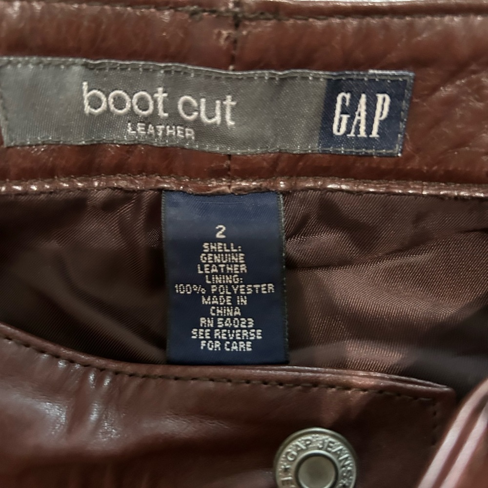 Gap Vintage brown leather pants from 2000. Gently used & loved-